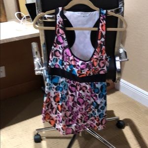 Trina Turk multi -colored racer back blouse